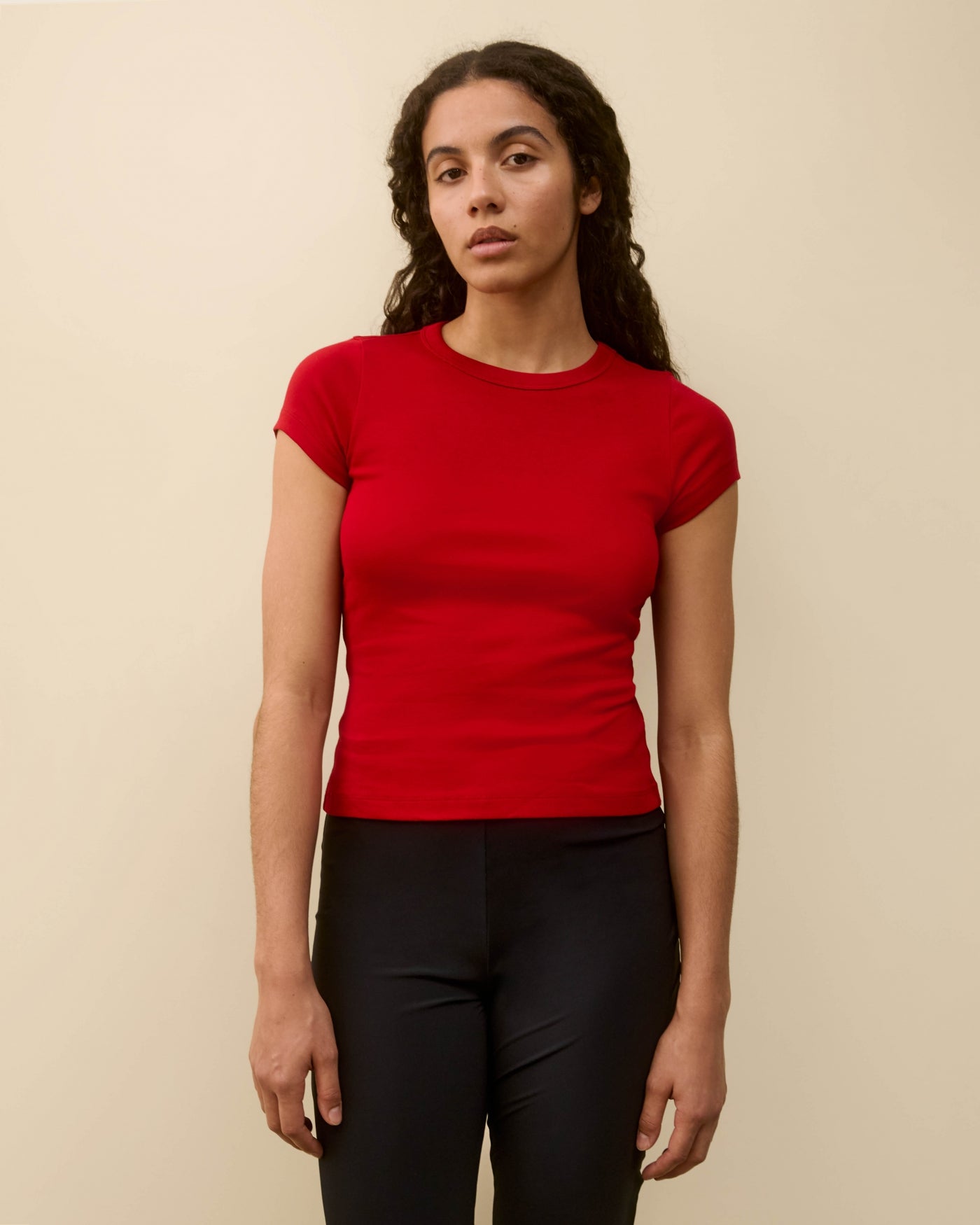 FLORE FLORE/25SS/CAR TEE/S/コットン/RED/25070910004710 FLORE FLORE Car Baby Tee in Red | FWRD