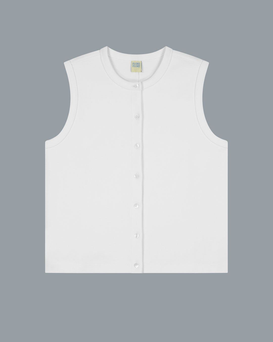 POPPY SLEEVELESS CARDIGAN | White