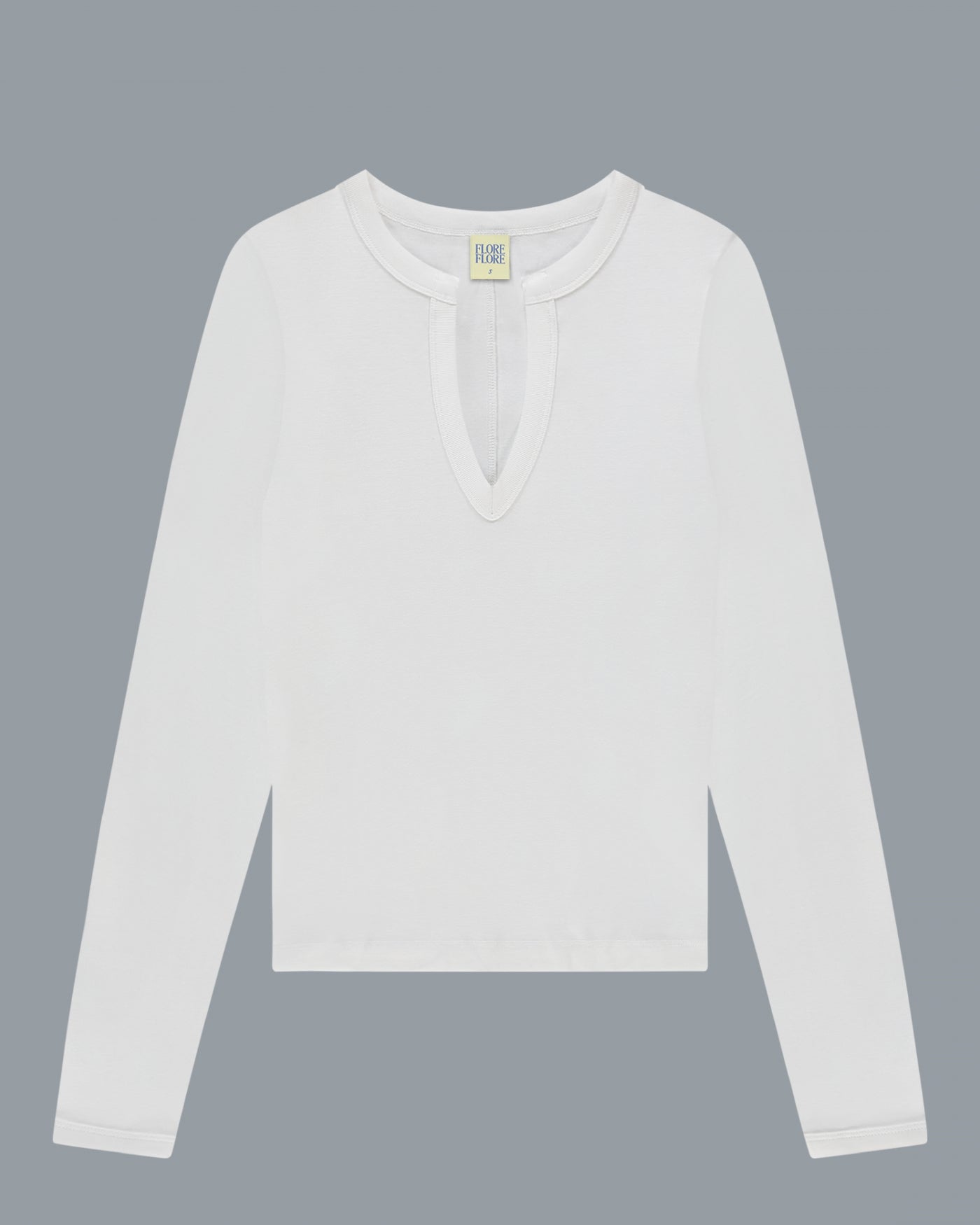フローレフローレ FLORE FLORE IMAN LONGSLEEVE Vネックカットソー キーネック S 白 /CX ■OS レディース IMAN LONGSLEEVE | White - FLORE FLORE